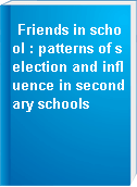 Friends in school : patterns of selection and influence in secondary schools