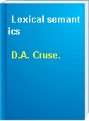 Lexical semantics