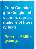 From Gutenberg to Google : electronic representations of literary texts