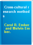 Cross-cultural research methods
