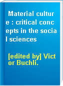 Material culture : critical concepts in the social sciences
