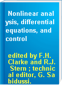 Nonlinear analysis, differential equations, and control