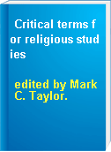 Critical terms for religious studies