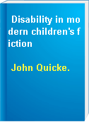Disability in modern children